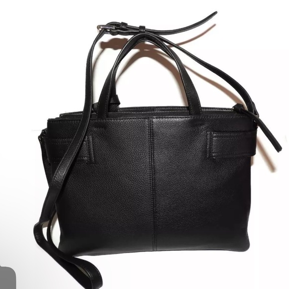 VINCE CAMUTO Black Leather Satchel Crossbody Handbag - Picture 4 of 17